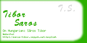 tibor saros business card